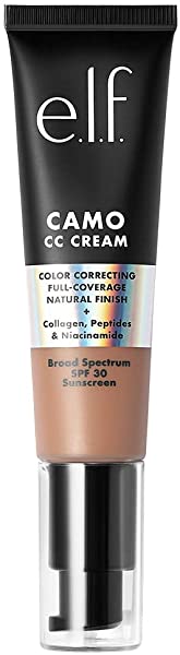 e.l.f. Camo CC Cream | Color Correcting Full Coverage Foundation with SPF 30 | Tan 425 N | 1.05 Oz (30g)